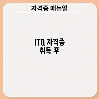 ITQ 자격증 취득 후
