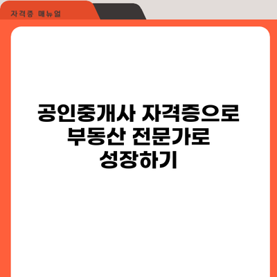 공인중개사 자격증으로 부동산 전문가로 성장하기