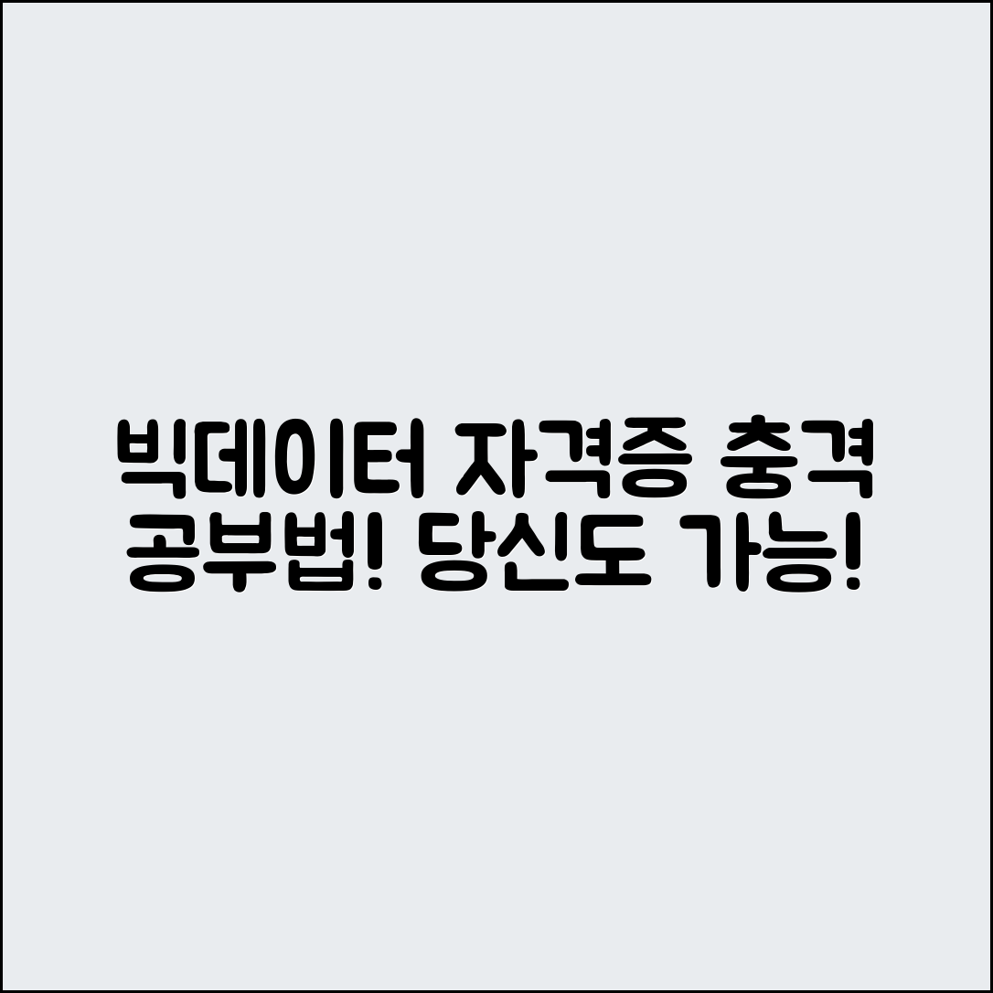 충격적인 빅데이터 분석 전문가 자격증 공부법!